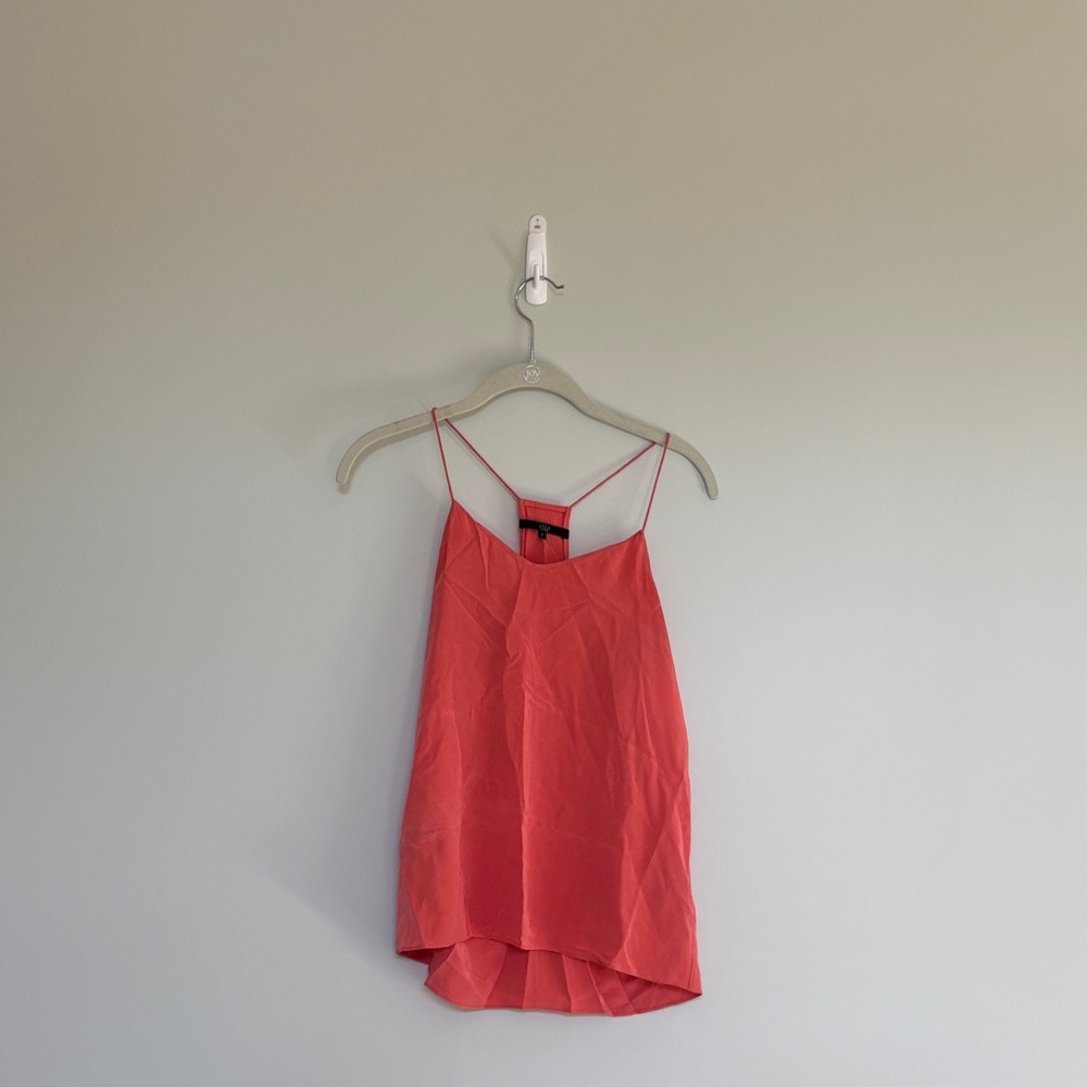 Tibi Coral Double-Strap Silk Camisole